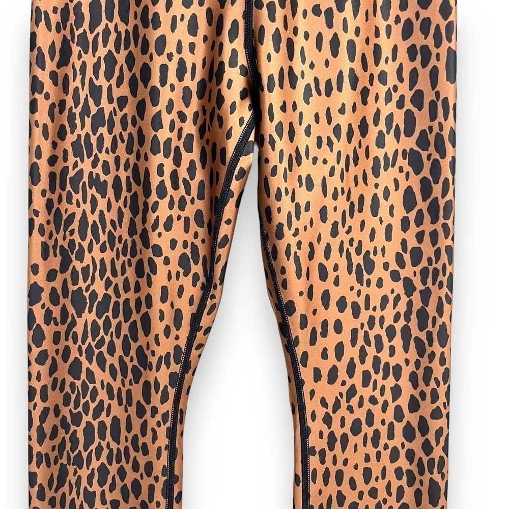 Good American Leggings Womens Small Black Cooper Cheetah High Waist Compression - Picture 6 of 12